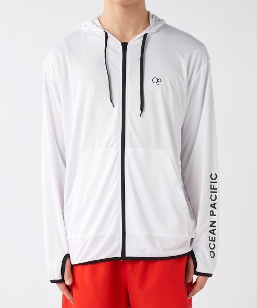 Ocean Pacific（オーシャンパシフィック）の「【OP/オーピー】水陸両用UVパーカー　ラッシュパーカー（ラッシュガード・メンズ・ブラック/ホワイト/杢グレー・X-LARGE/LARGE/SMALL/MEDIUM）」の15枚目の写真