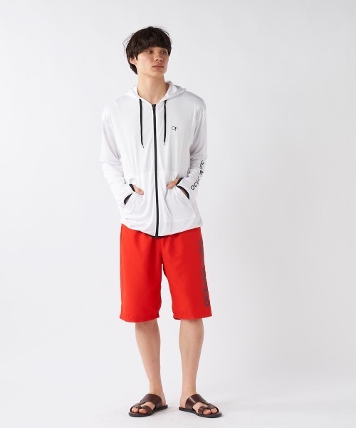 Ocean Pacific（オーシャンパシフィック）の「【OP/オーピー】水陸両用UVパーカー　ラッシュパーカー（ラッシュガード・メンズ・ブラック/ホワイト/杢グレー・X-LARGE/LARGE/SMALL/MEDIUM）」の6枚目の写真