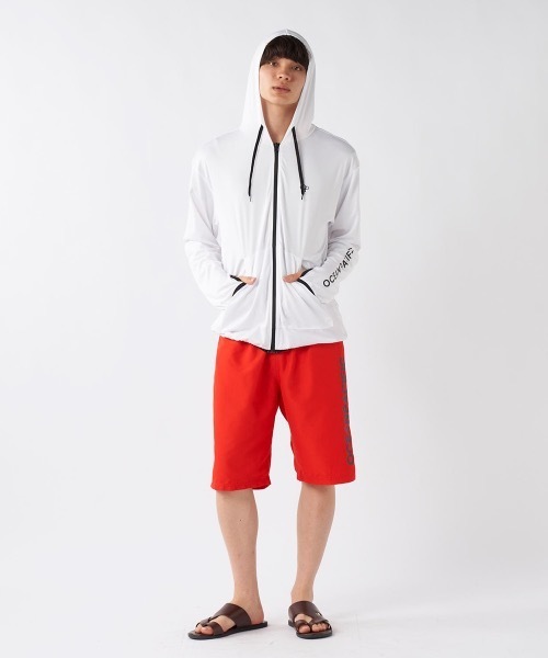 Ocean Pacific（オーシャンパシフィック）の「【OP/オーピー】水陸両用UVパーカー　ラッシュパーカー（ラッシュガード・メンズ・ブラック/ホワイト/杢グレー・X-LARGE/LARGE/SMALL/MEDIUM）」の7枚目の写真