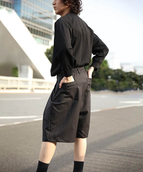 maharo　　JACQUARD ELASTICロゴパンツ　ブラック セール】タックワイドハーフパンツ（その他パンツ）｜HOOK