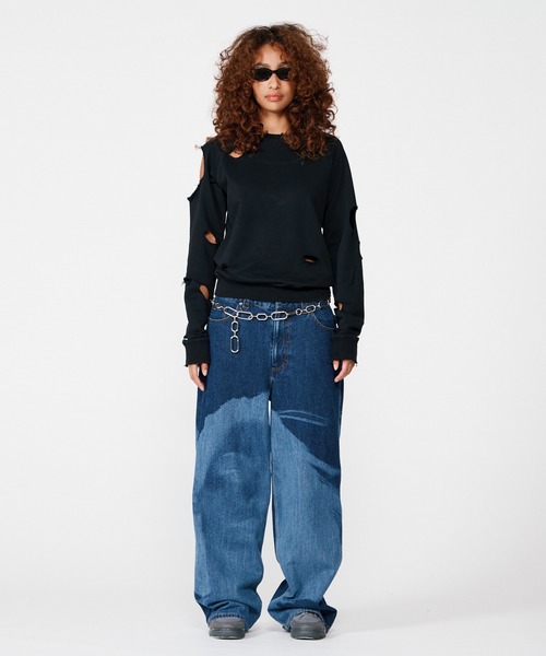 BEEDEN (ビーデン) WORN OUT 2WAY SW スウェット WORN OUT 2WAY SW – BEEDEN