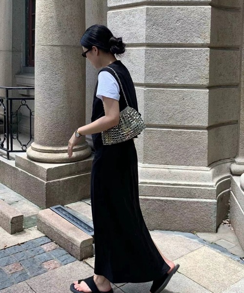 DEVICE（デバイス）の「メタルシルバー ビーズ ミニ ハンドバッグ キラキラ 韓国ファッション 肩掛けバッグ 韓国ストリート ストリートファッション（ハンドバッグ・レディース・シルバー・FREE）」の21枚目の写真