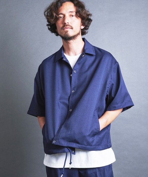 COMMON WARE（コモンウェアー）の「COMMONWARE:コーチシャツジャケットS/S（シャツ/ブラウス・メンズ・ネイビー/ブラック/チャコールグレー・M/XL/L）」の3枚目の写真