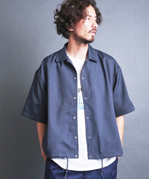 COMMON WARE（コモンウェアー）の「COMMONWARE:コーチシャツジャケットS/S（シャツ/ブラウス・メンズ・ネイビー/ブラック/チャコールグレー・M/XL/L）」の18枚目の写真