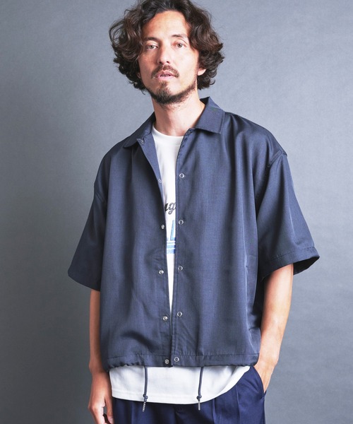 COMMON WARE（コモンウェアー）の「COMMONWARE:コーチシャツジャケットS/S（シャツ/ブラウス・メンズ・ネイビー/ブラック/チャコールグレー・M/XL/L）」の19枚目の写真
