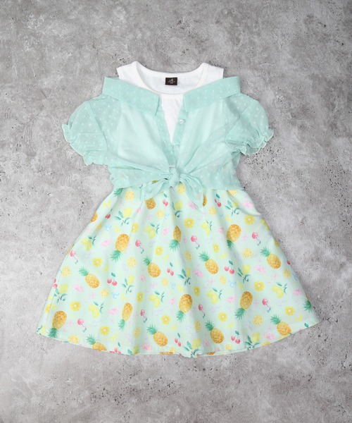 AIMABLE（エマーブル）の「ドッキングワンピース（ワンピース・キッズ・ミント/イエロー・100/110/120/130/140）」の5枚目の写真