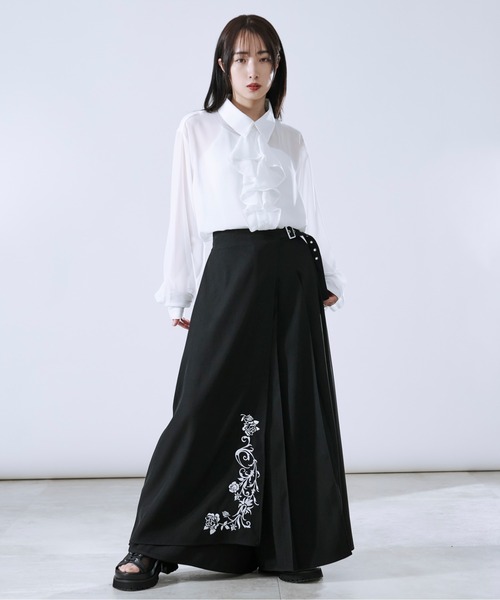 Ellno Loset（エルノロゼット）の「ラッフルタイシアーシャツ（シャツ/ブラウス・メンズ・ブラック/オフホワイト・MEDIUM/LARGE/SMALL）」の20枚目の写真