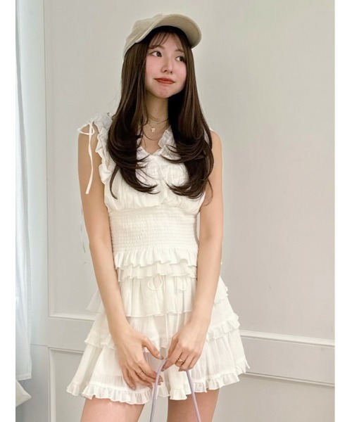 SNIDEL（スナイデル）の「フリルスカショーパン（その他パンツ・レディース・ホワイト/レッド/ブラック・0/1）」の8枚目の写真