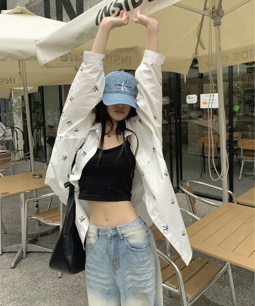 CANVAS+（キャンバスプラス）の「【CANVAS+】リボンプリントシャツ（シャツ/ブラウス・レディース・ホワイト/サックスブルー/ピンク・M）」の11枚目の写真