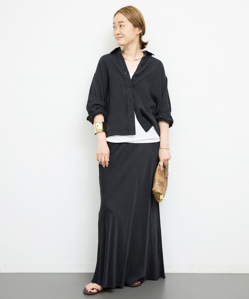 Deuxieme Classe（ドゥーズィエムクラス）の「*Cu/R Maxi スカート（スカート・レディース・ブラック/タン/ベージュ・FREE）」の8枚目の写真