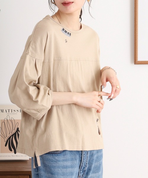tシャツ EMAGO 夜風と音色刺繍Ｔシャツ レディース 楽天市場】夜風と音色刺繍Tシャツ emago トップスギター 大人の