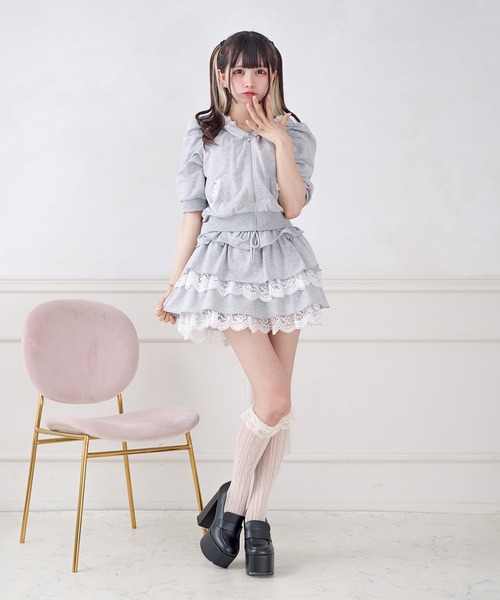 Pal elfy（パルエルフィー）の「スウェットティアードスカート（スカート・レディース・グレー/オフホワイト/ブラック・フリー）」の21枚目の写真