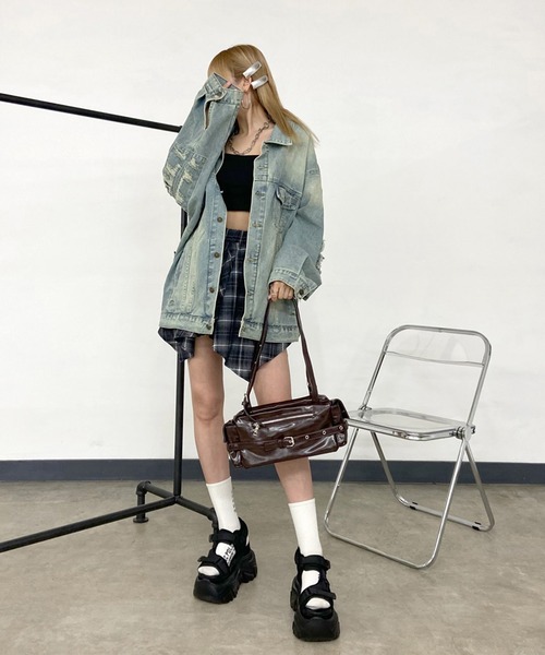 non-hedge(ノンヘッジ)の「フロントベルトボストンバッグ(ボストンバッグ・レディース・ブラック/アイボリー/ブラウン/レッド・FREE)」の17枚目の写真