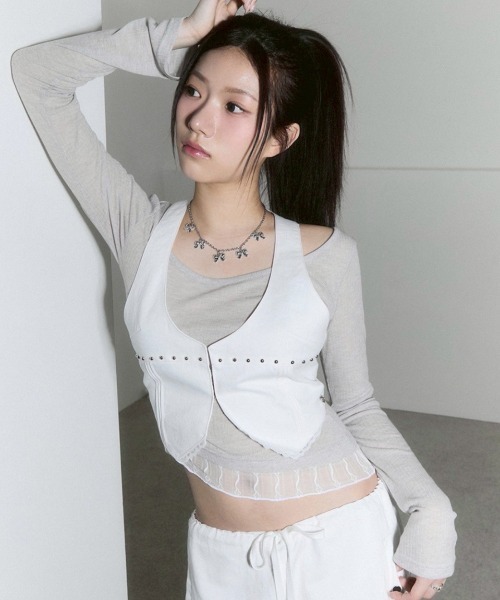 CHERRYQUIRI】sheer layered unbal sleeve / 【チェリーキュリー
