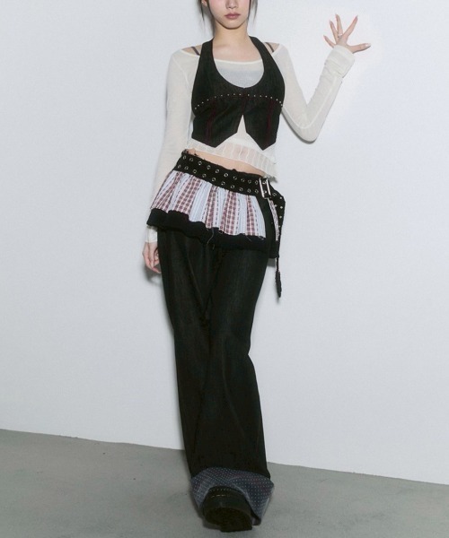CHERRYQUIRI】sheer layered unbal sleeve / 【チェリーキュリー