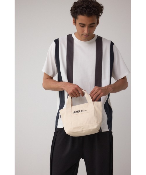 AZUL by moussy（アズールバイマウジー）の「ロゴ刺繍ミニトートバック（トートバッグ・メンズ・ブラック/グレー/オフホワイト/ブルー・FREE）」の5枚目の写真