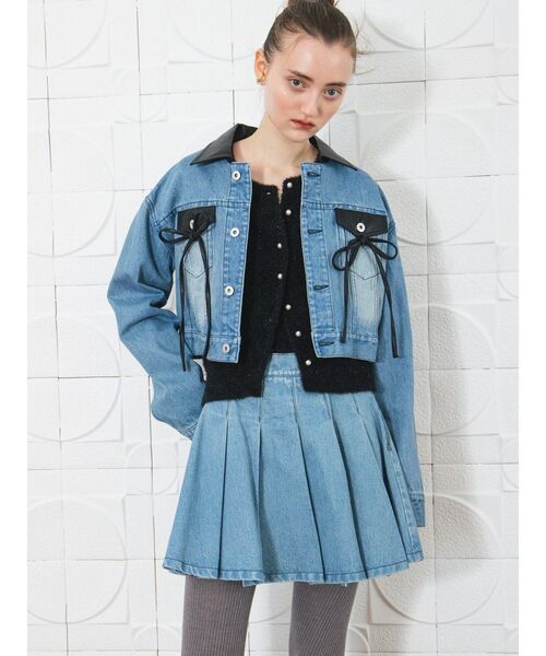 CALNAMUR（カルナムール）の「プリーツデニムミニスカート（スカート・レディース・ブラック/ブルー・SMALL/MEDIUM）」の19枚目の写真