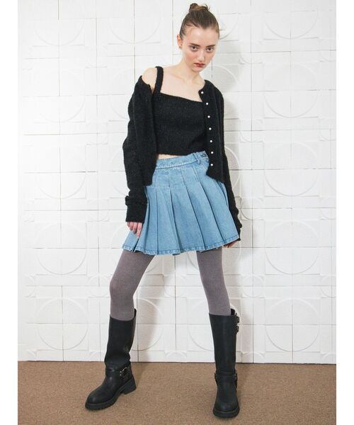 CALNAMUR（カルナムール）の「プリーツデニムミニスカート（スカート・レディース・ブラック/ブルー・SMALL/MEDIUM）」の16枚目の写真