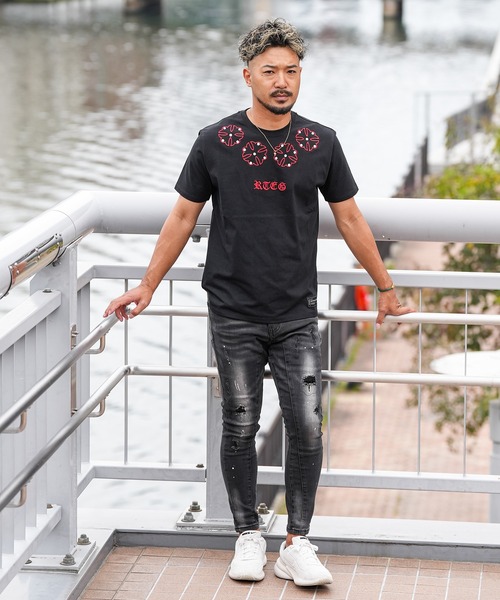 adamsJUGGLER(アダムスジャグラー)の「RTEGネックリリーティー(Tシャツ/カットソー・メンズ・ブラック/ホワイト・S/M/L/XL/XXL)」の13枚目の写真