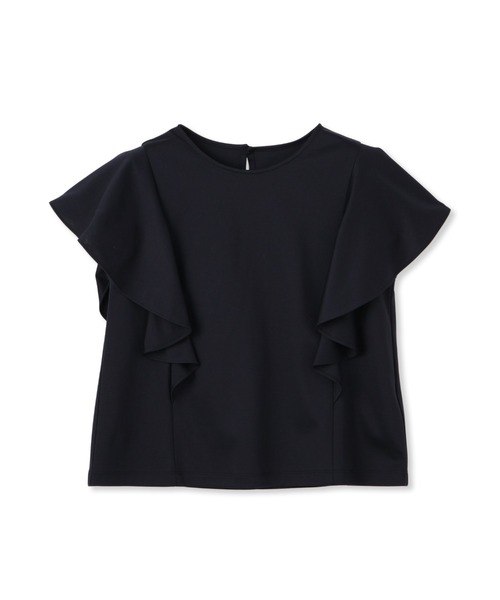 tシャツ ラッフルスリーブコンパクトカットソー「洗濯機で洗える」 レディース セール】ラッフルスリーブコンパクトカットソー≪洗濯機で洗える