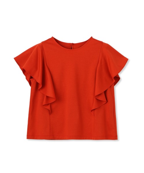 tシャツ ラッフルスリーブコンパクトカットソー「洗濯機で洗える」 レディース セール】ラッフルスリーブコンパクトカットソー≪洗濯機で洗える