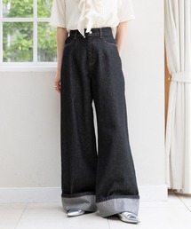 RAGEBLUE | <セットアップ対応>ステッチデザイン/ロールアップデニムパンツ2(デニムパンツ)