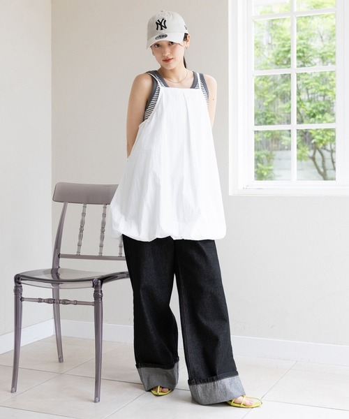 RAGEBLUE(レイジブルー)の「<セットアップ対応>ステッチデザイン/ロールアップデニムパンツ2(デニムパンツ・レディース・ネイビー/ブラック・FREE)」の22枚目の写真