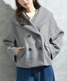 フェイクウールリングニットショートコート