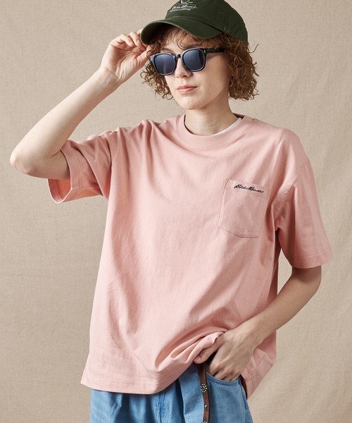 Eddie Bauer(エディーバウアー)の「クラシック ロゴ刺繍 ポケットTシャツ(Tシャツ/カットソー・メンズ・ホワイト/ブラック/ミント/ピンク・XXL/XL/M/S/L)」の4枚目の写真