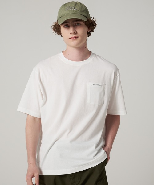 Eddie Bauer(エディーバウアー)の「クラシック ロゴ刺繍 ポケットTシャツ(Tシャツ/カットソー・メンズ・ホワイト/ブラック/ミント/ピンク・XXL/XL/M/S/L)」の9枚目の写真