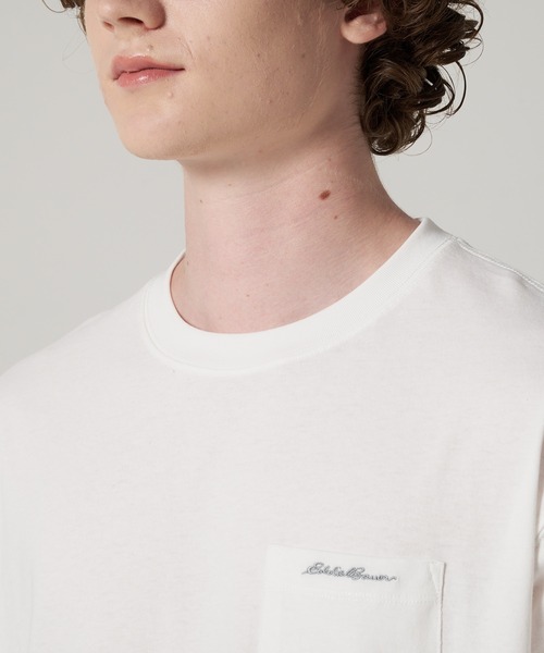 Eddie Bauer(エディーバウアー)の「クラシック ロゴ刺繍 ポケットTシャツ(Tシャツ/カットソー・メンズ・ホワイト/ブラック/ミント/ピンク・XXL/XL/M/S/L)」の12枚目の写真