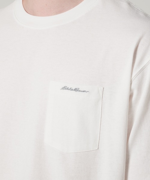 Eddie Bauer(エディーバウアー)の「クラシック ロゴ刺繍 ポケットTシャツ(Tシャツ/カットソー・メンズ・ホワイト/ブラック/ミント/ピンク・XXL/XL/M/S/L)」の13枚目の写真