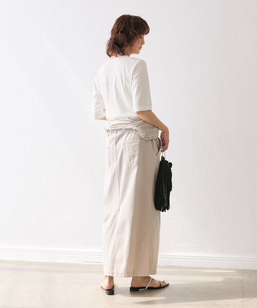 RIVE DROITE(リヴドロワ)の「【汗染み防止/全骨格着痩せ】ガードスウェットテレコTee(Tシャツ/カットソー・レディース・ピンク/ホワイト/チャコールグレー/ブラウン・FREE)」の6枚目の写真