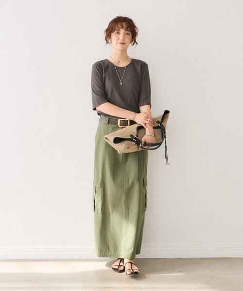 RIVE DROITE(リヴドロワ)の「【汗染み防止/全骨格着痩せ】ガードスウェットテレコTee(Tシャツ/カットソー・レディース・ピンク/ホワイト/チャコールグレー/ブラウン・FREE)」の17枚目の写真