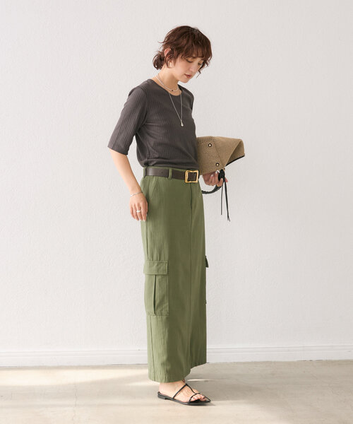 RIVE DROITE(リヴドロワ)の「【汗染み防止/全骨格着痩せ】ガードスウェットテレコTee(Tシャツ/カットソー・レディース・ピンク/ホワイト/チャコールグレー/ブラウン・FREE)」の15枚目の写真