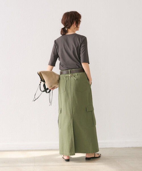 RIVE DROITE(リヴドロワ)の「【汗染み防止/全骨格着痩せ】ガードスウェットテレコTee(Tシャツ/カットソー・レディース・ピンク/ホワイト/チャコールグレー/ブラウン・FREE)」の14枚目の写真