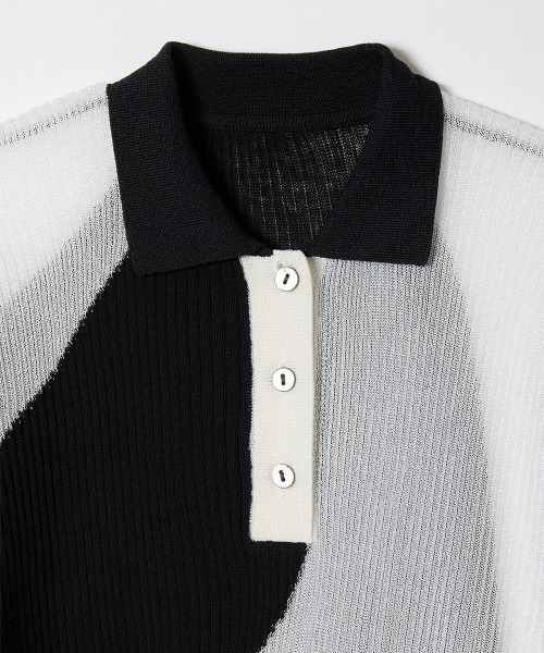 LEINWÄNDE INTASIA KNIT POLO セール】Intarsia Knitted Polo（ニット/セーター）｜leinwande