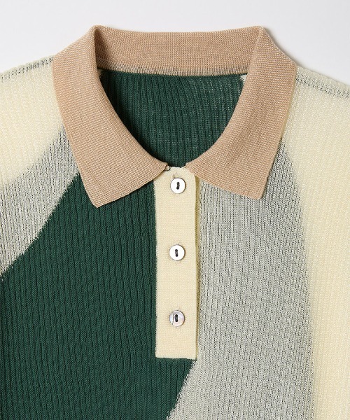 値下げleinwande Blocking Intarsia Polo ニット leinwande（ラインヴァンド）の「Blocking Intarsia Polo
