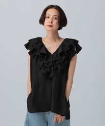 LEPSIM | フリルVネックノースリブラウス　570821(シャツ/ブラウス)