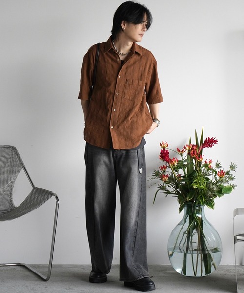 GAUZE MESH CHECK H/S SHIRT（シャツ/ブラウス）｜WYM LIDNM