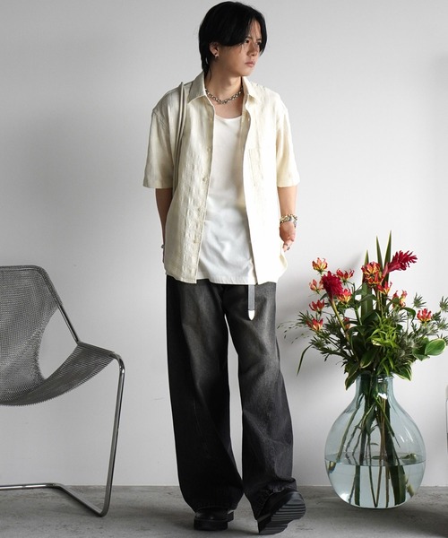 【WYM】GAUZE MESH CHECK H/S SHIRT GAUZE MESH CHECK H/S SHIRT（シャツ/ブラウス）｜WYM LIDNM