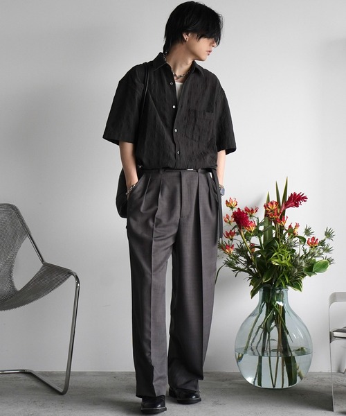 GAUZE MESH CHECK H/S SHIRT（シャツ/ブラウス）｜WYM LIDNM（ウィム