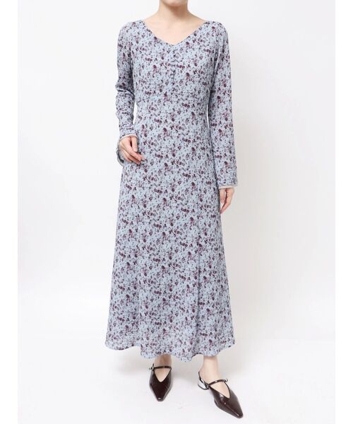 LAGUNAMOON（ラグナムーン）の「ヴィンテージフラワーフレアスリーブワンピース（ワンピース・レディース・ブラック/ブルー・SMALL/MEDIUM）」の5枚目の写真