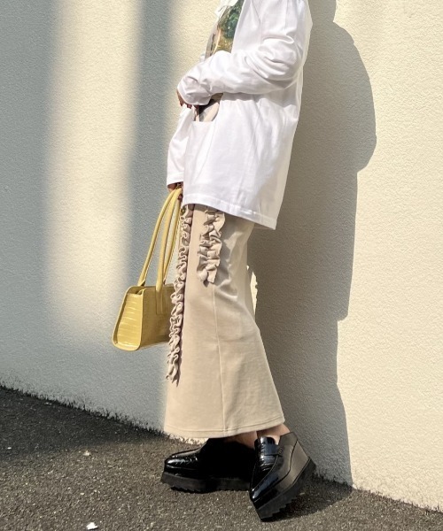 HONEY MI HONEY(ハニーミーハニー)の「velour frill skirt(スカート・レディース・ブラウン/ブラック/ベージュ・FREE)」の15枚目の写真