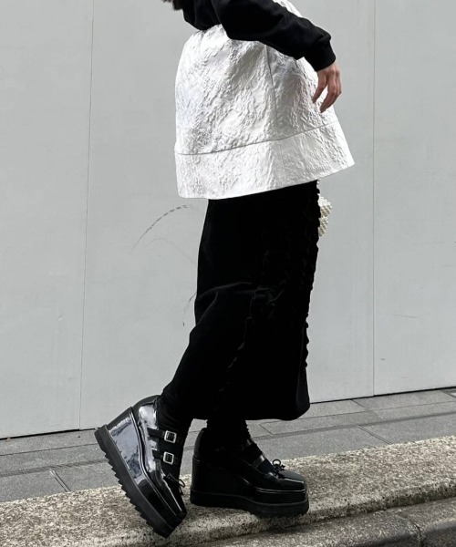 HONEY MI HONEY(ハニーミーハニー)の「velour frill skirt(スカート・レディース・ブラウン/ブラック/ベージュ・FREE)」の11枚目の写真