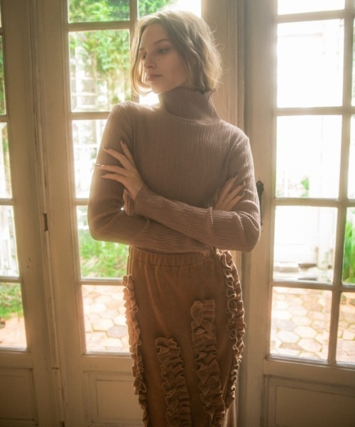 HONEY MI HONEY(ハニーミーハニー)の「velour frill skirt(スカート・レディース・ブラウン/ブラック/ベージュ・FREE)」の18枚目の写真