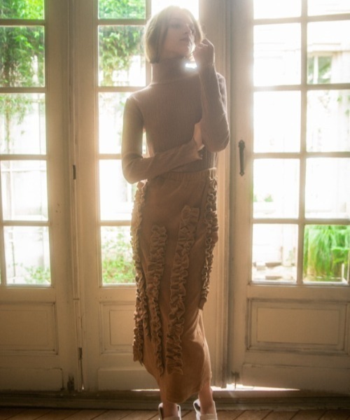 HONEY MI HONEY(ハニーミーハニー)の「velour frill skirt(スカート・レディース・ブラウン/ブラック/ベージュ・FREE)」の20枚目の写真