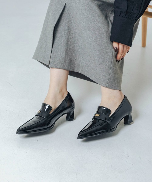 EVOL(イーボル)の「【晴雨兼用・ふかふか】4cmポインテッドコインローファー IZ5801(レインシューズ・レディース・ブラウン/ブラック・22.0cm/22.5cm/23.5cm/24.5cm/23.0cm/24.0cm/25.0cm)」の6枚目の写真