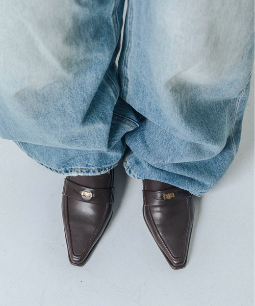 EVOL(イーボル)の「【晴雨兼用・ふかふか】4cmポインテッドコインローファー IZ5801(レインシューズ・レディース・ブラウン/ブラック・22.0cm/22.5cm/23.5cm/24.5cm/23.0cm/24.0cm/25.0cm)」の9枚目の写真