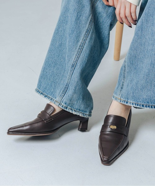 EVOL(イーボル)の「【晴雨兼用・ふかふか】4cmポインテッドコインローファー IZ5801(レインシューズ・レディース・ブラウン/ブラック・22.0cm/22.5cm/23.5cm/24.5cm/23.0cm/24.0cm/25.0cm)」の10枚目の写真